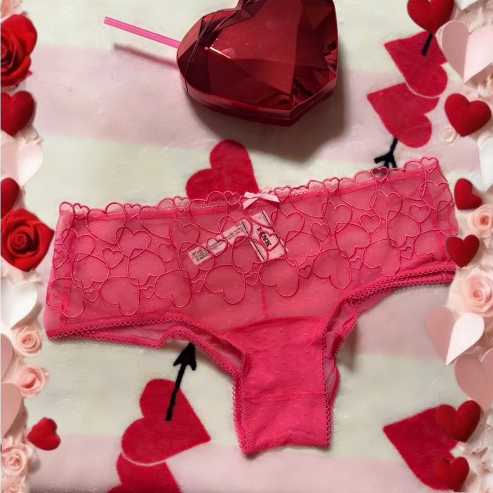 Victoria's Secret Pink Heart Lace Panties